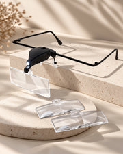 Hands-Free LED Magnifying Glasses - 1.5x, 2.5x & 3.5x Magnification