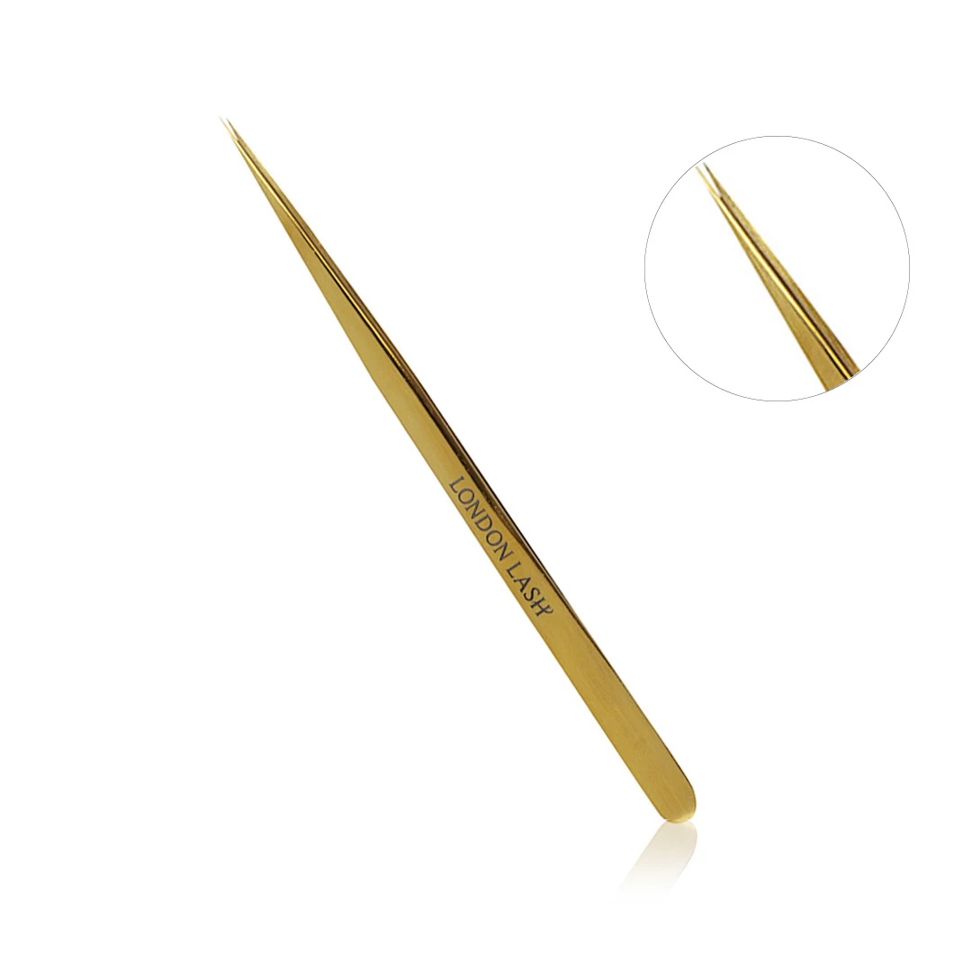 Long Straight Isolation Tweezers - Posh Deluxe Titanium Gold