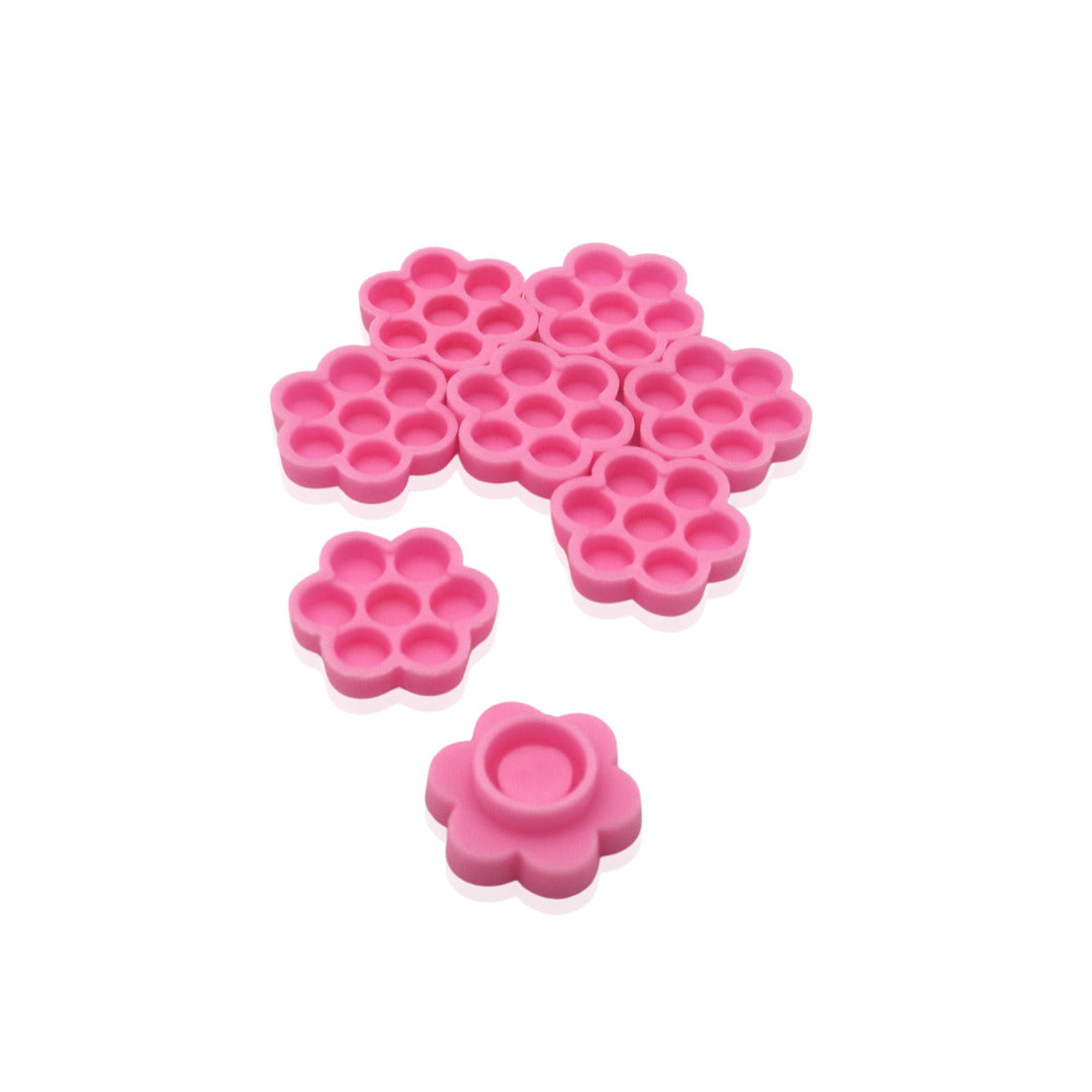 Adhesive Pink Flower Cups w/ Sticky Dots 100pcs - Posh Deluxe